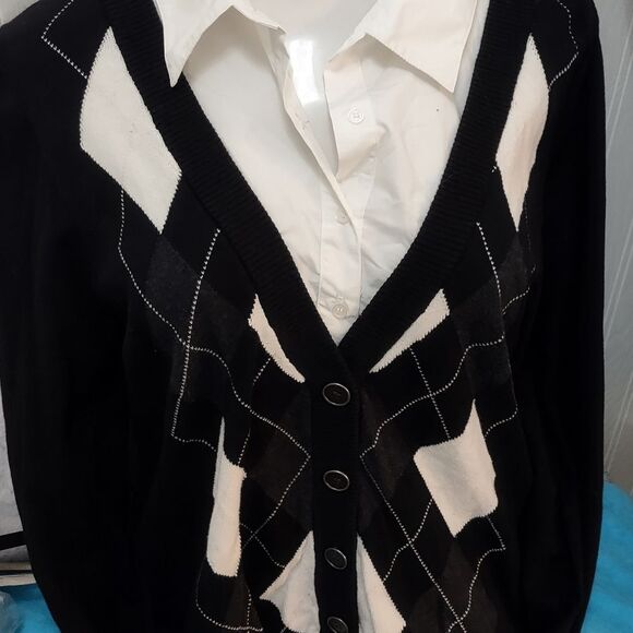 Mint Condition Forever 21 Arygle Sweater Size 2X Preppy Collegiate Swank - Picture 5 of 5